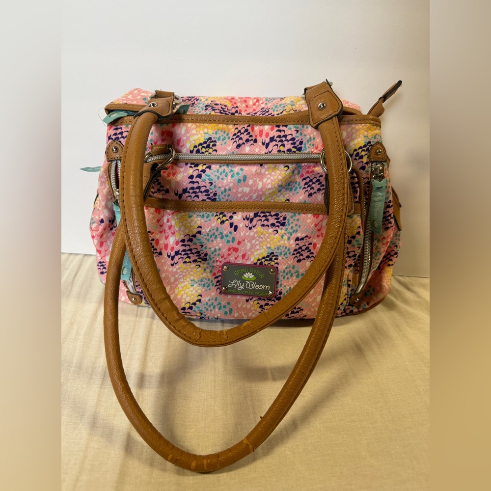 Lily‎ Bloom Multicolor Baby Bag with Tan Straps